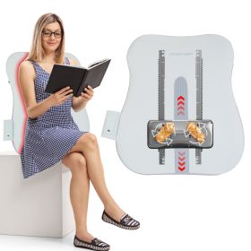 1 Set  Shiatsu Back Massager 3D Deep Tissue Kneading Massage Pillow Cordless USB Rechargeable With 3 Massaging Modes 2 Heating Levels 10Mins Auto (Color: White)